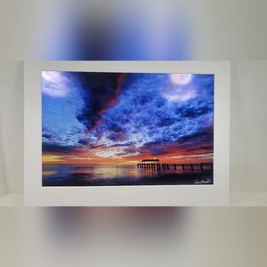 Stunning Sunset Pier Art Print Lee Scott Light Source